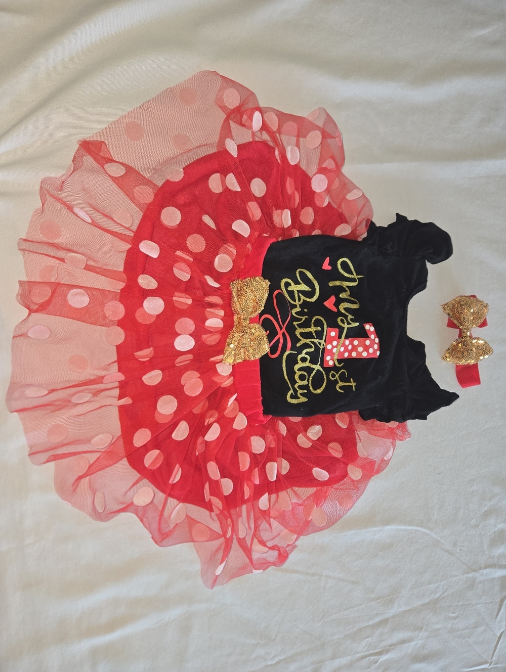 Black & Red My 1st Birthday 3 Piece Set - (90)